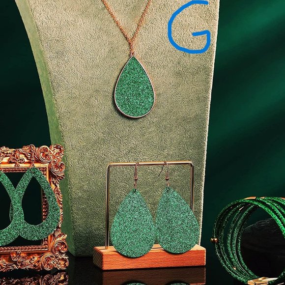 New 4 Pieces Women's Glitter Jewelry Set Bridal Wedding Multi-Layer Bracelet - Picture 13 of 15